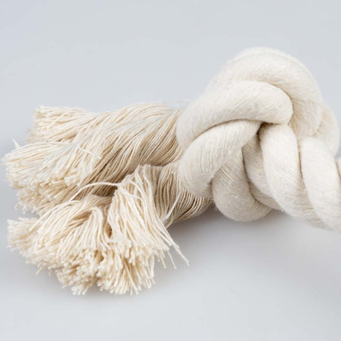 Duvoplus ECO Baumwoll-Tau mit 2 Knoten - weiß - 45cm / 500g