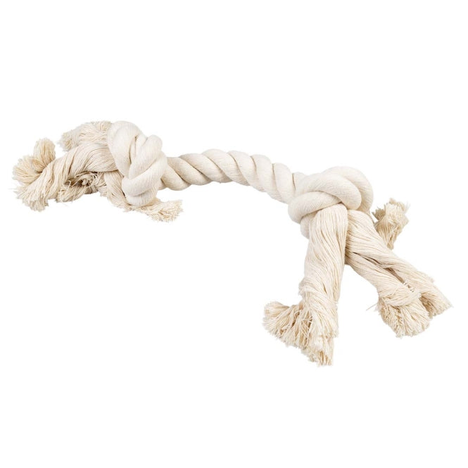 Duvoplus ECO Baumwoll-Tau mit 2 Knoten - weiß - 45cm / 500g
