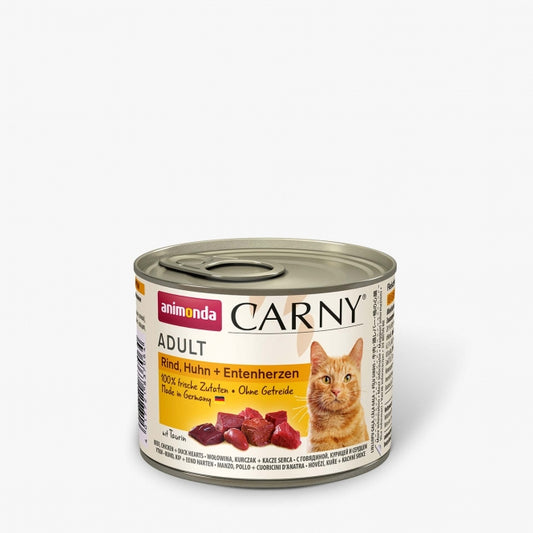 Animonda Cat Dose Carny Adult Rind & Huhn & Entenherzen - 200 g