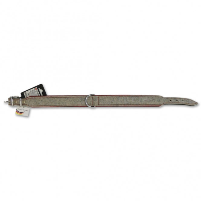 More4Dogs Halsband Rindsleder/Filz - 36-40 cm