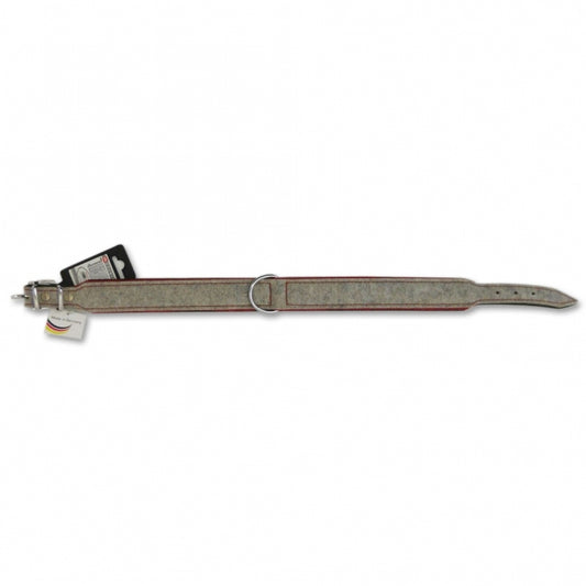 More4Dogs Halsband Rindsleder/Filz - 36-40 cm
