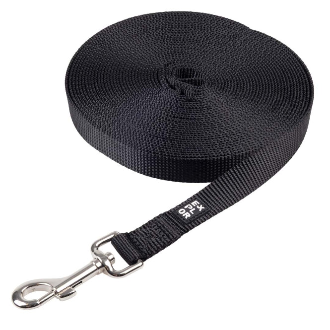 Duvoplus EXPLOR Trackingleine Classic flach - schwarz - 15m/20mm