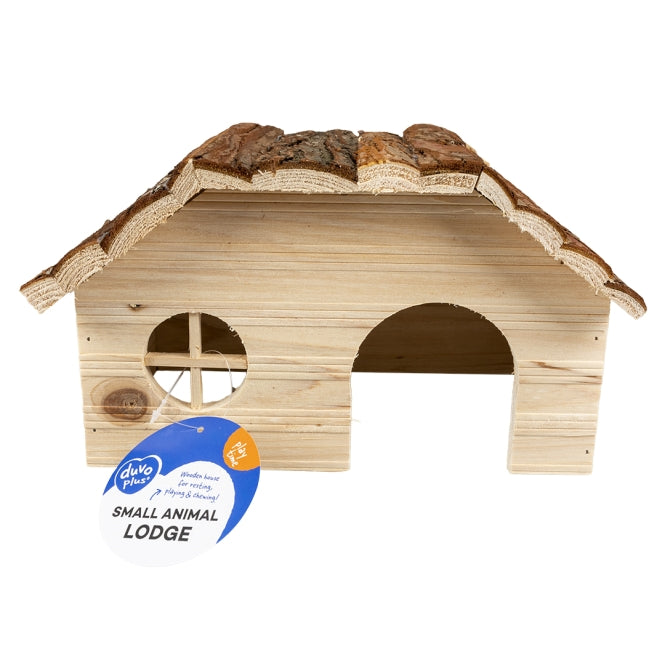 Duvoplus Kleintierhaus mit Rindendach - 28 x 18 x 16cm