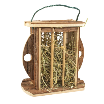Duvoplus Holz-Heuraufe mit Rinde