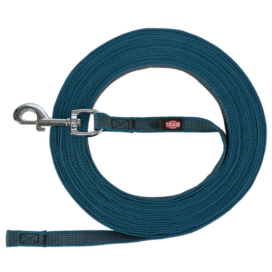 Trixie Schleppleine, gummiert - petrol - 15 m/17 mm