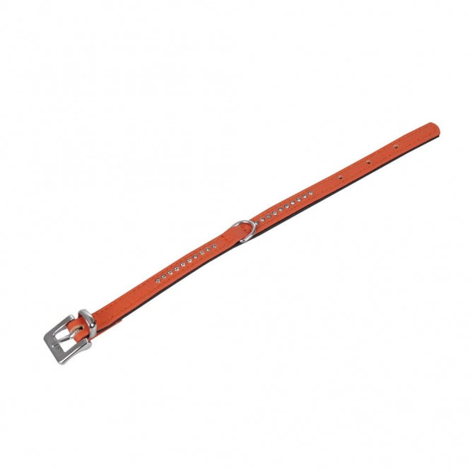 Karlie Vintage Strass Halsband - Mandarine - 3-reihig, 55cm/30mm