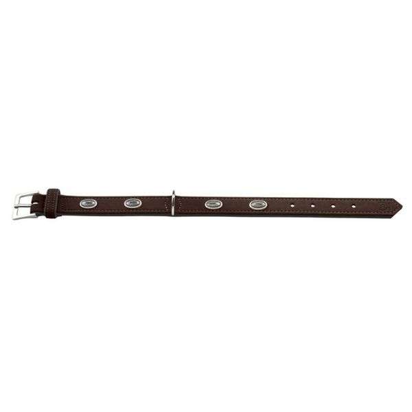 Hunter Halsband Softie Stone 45 nickel, 32-39 cm - rot/Nappa schwarz